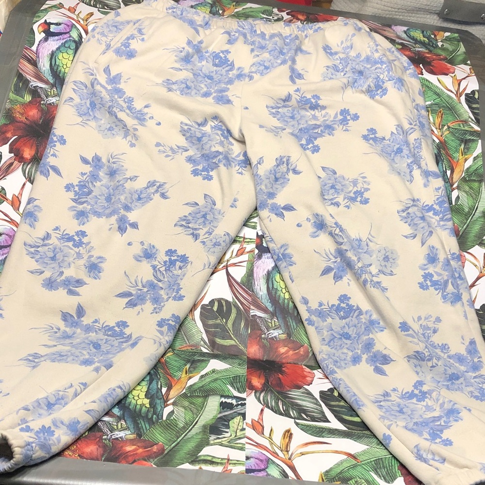 Gap Women’s BlueFloral Vintage Baggy Sweatpants